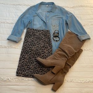 Loft Plus Leopard Mini Skirt | Size 18